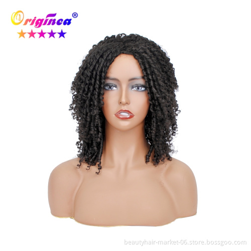 faux locs style african braid synthetic crochet hair wig short braided hair wigs for black woman